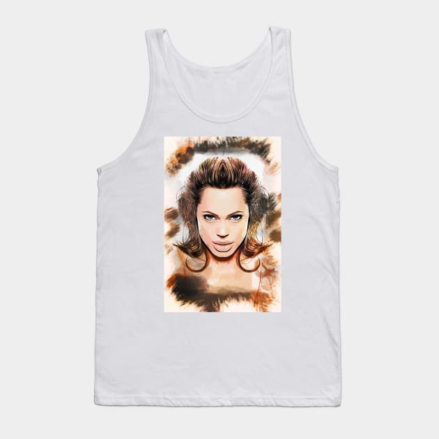 Angelina Jolie - Caricature Tank Top by Naumovski